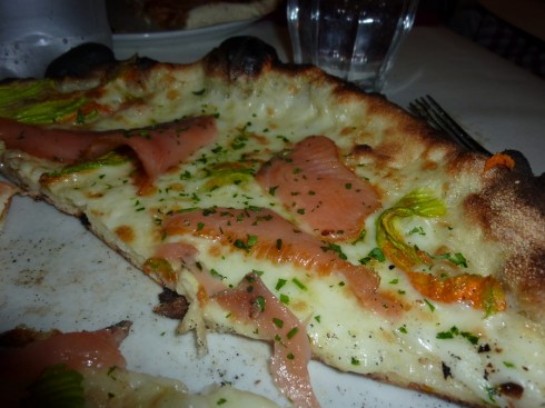 Salmon and Zucchini Flowers