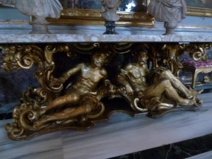 A Colonna was responsible for defeating the Turks at Lepanto. This table base depicts captured Turks in chains. 