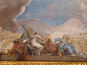 Magnificent frescoes and Tromp L'oiel cover the ceilings.