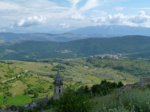 On our hike up to the rocca, the view from just above the village of Calascio. 