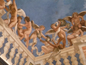 Playful fresco with putti. Original, never restored.\ from the 16th Century. 