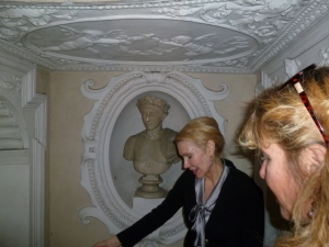 Rita with bust of Julius Caesar, who had a palace on the same site, it seems. 