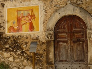 Lovely fresco in Castle del Monte.