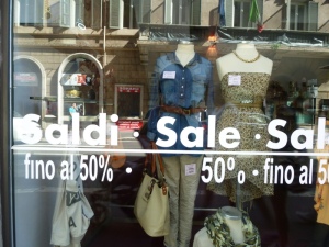 In July and August "i saldi" are everywhere. And prices get lower as the weeks go by....