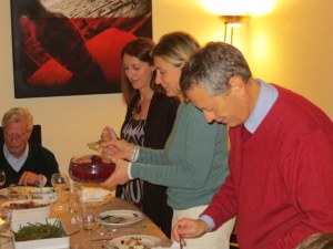 Eleonora, Stefania and Francesco share the cranberries