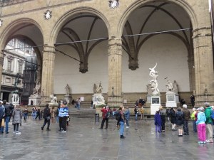 Two Giambologna's, several Roman era pieces, and few human beings, Piazza della Signoria, Firenze. 