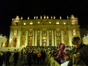 St. Peter's, NYE 2013. I read today that shortly after we left Papa Francesco came out in his Popemobile to see the Nativity in the square. Purtroppo we had left the scene!