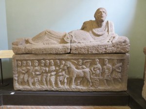 Etruscan sarcophagus.  Note the detail in the carving. About 2500 years old. 