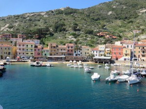 Cute little Giglio Porto. The ugly shipwreck is behind me, just outside the harbor. 