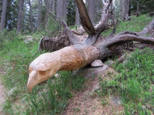We happened upon this carving in the middle of the forest, unsigned, a gift from a local woodcarver.