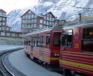 Jungfraujoch Railroad - our train ready to depart.