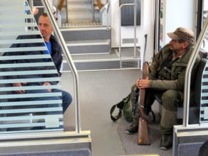 When we saw this guy get on we got the giggles. Can you imagine if this happened on MAX in Portland? This was on the Wengeralp narrow-gauge cog railway.