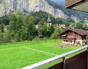 View from our apartment. We can also see Staubbach Falls from our terrace. 