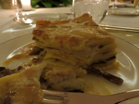 OMG to-die-for lasagn of pumpkin, mushrooms and almonds. 