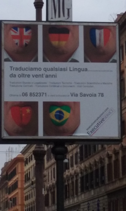 Gives new meaning to multilingual. The Italian word "lingua" means tongue.