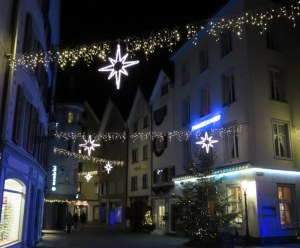 No picture of Hotel Chur, so here is a serene little alley in the Alt Stadt, on our way to Punctum for pizza.