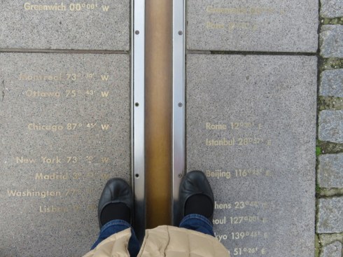 My toes straddling the Prime Meridian. 