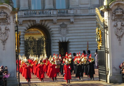 Changing of the Guard, Buckingham Palace. God it was cold and we had to stand for two hours! 