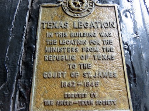 Who knew? Texas had a legation in London during its brief period as a country.