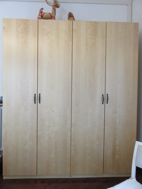 Our bedroom wardrobes, one each, 100cm -- about 39 inches -- wide.