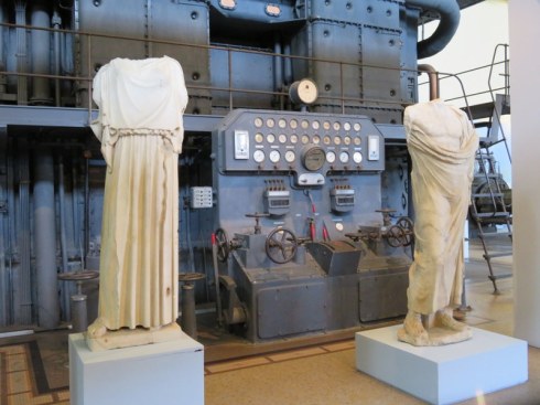 Missing body parts...perhaps the heads and arms are in a different museum. Franco Tosi was the machinery manufacturer. Still in business.