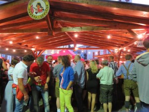 The festival hall/beer tent on Saturday night. Teeming with people of all ages. 