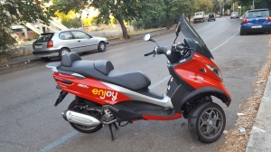 Not to be outdone, Enjoy, a cooperative effort with the national train service and ENI a fuel supplier, adds motorini to their car-sharing fleet.