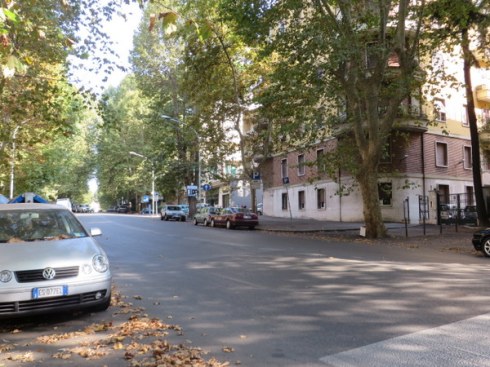 Usually this street, our neighborhood's main street, is chock-a-block with cars. Lots of horns would be sounding because everyone is in a hurry, and the lanes are often blocked by narcissitic double-parkers. Tonight you could park on the center line and not bother anyone. 
