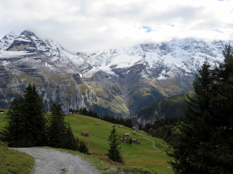 Mountains vie2wed from a road